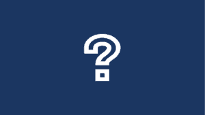 white question mark with blue background
