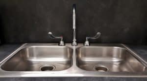 silver two bowl kitchen sink