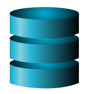 three blue circle disks floating on top of each other 