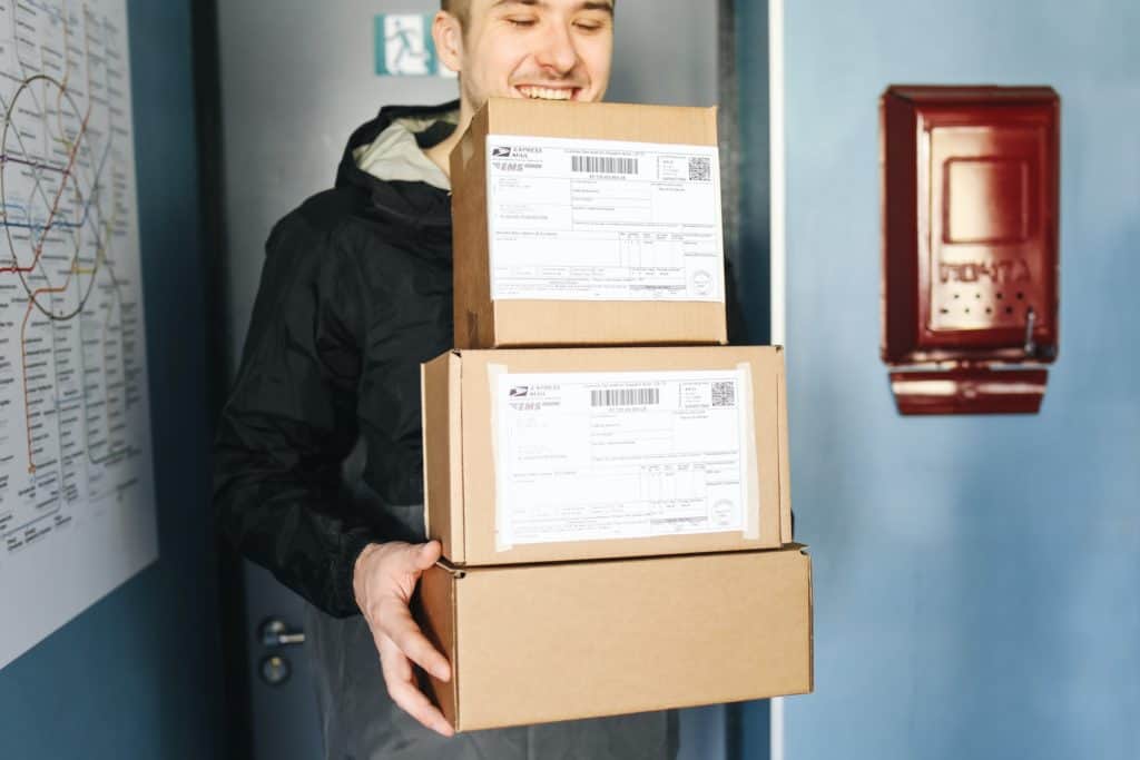 Man who just received the products he ordered